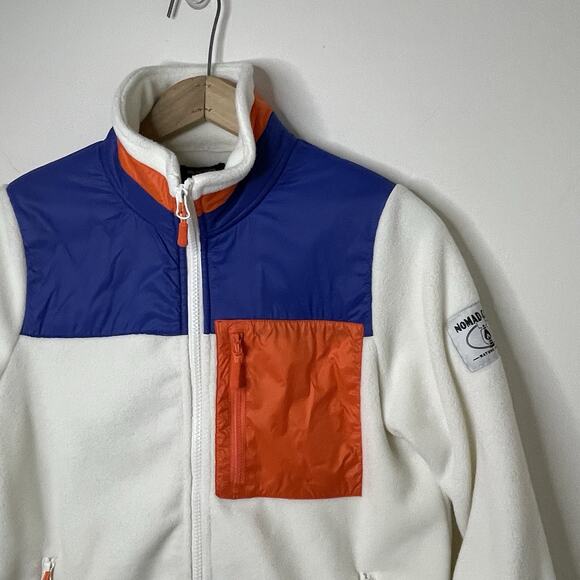 Monoprix Sport Synchilla White/Orange/Blue Skiing Winter Preppy France Women Sm - Picture 4 of 13